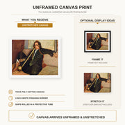 Vincent van Gogh - Smoking Hashish canvas print size comparison and framing display infographic