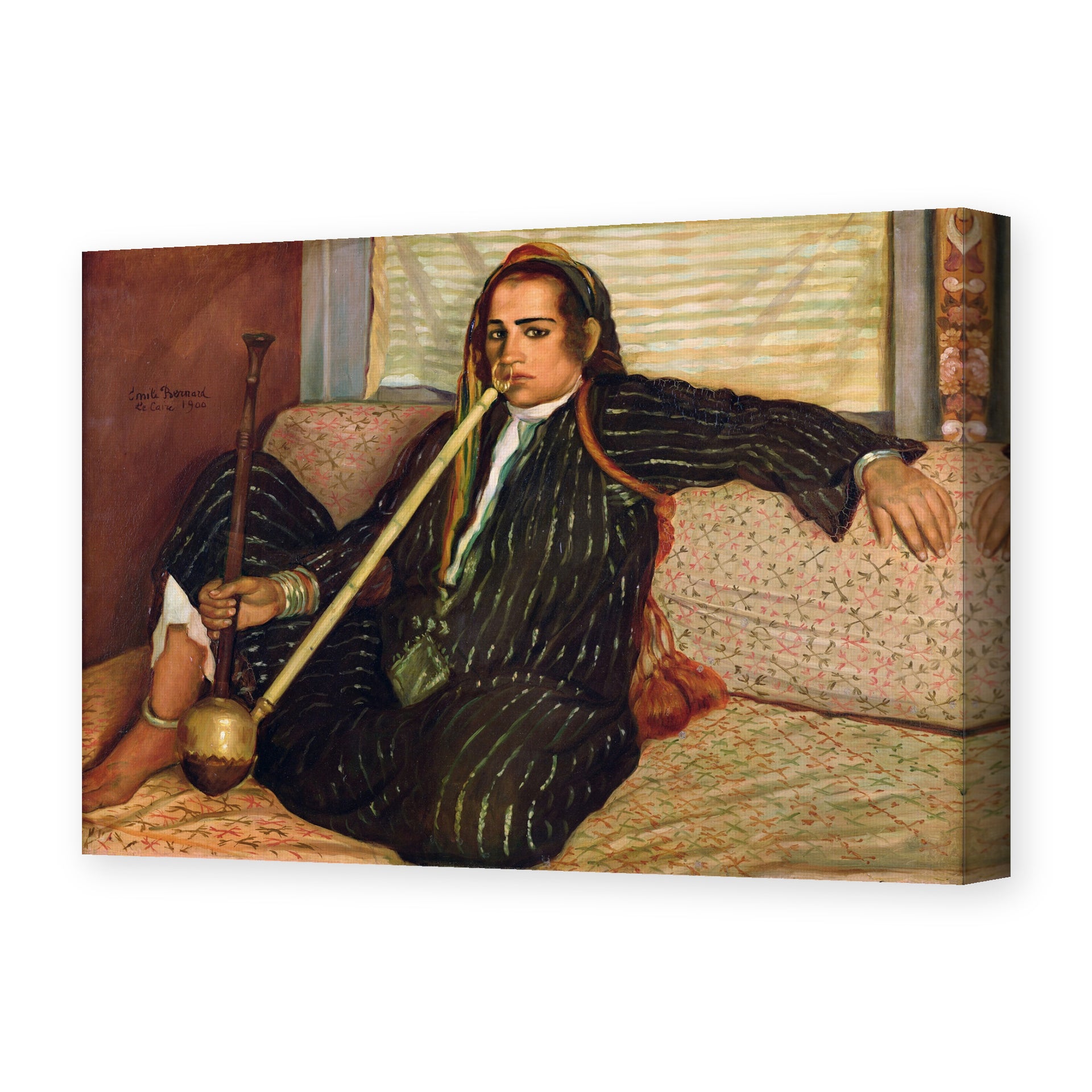 Vincent van Gogh's 'Smoking Hashish' painting reproduced as a gallery-wrapped canvas print