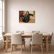 Gallery-wrapped canvas print of Vincent van Gogh's Smoking Hashish displayed on a wall in a dining room