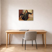 Gallery-wrapped canvas print of Vincent van Gogh's Smoking Hashish displayed on a wall in a home office