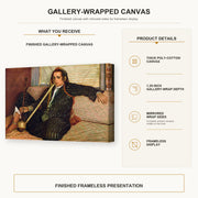 Vincent van Gogh - Smoking Hashish gallery wrap canvas construction and hanging details infographic