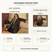Vincent van Gogh - Smoking Hashish poster print size comparison and framing display infographic