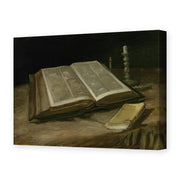Vincent van Gogh's 'Still Life with Bible' painting reproduced as a gallery-wrapped canvas print