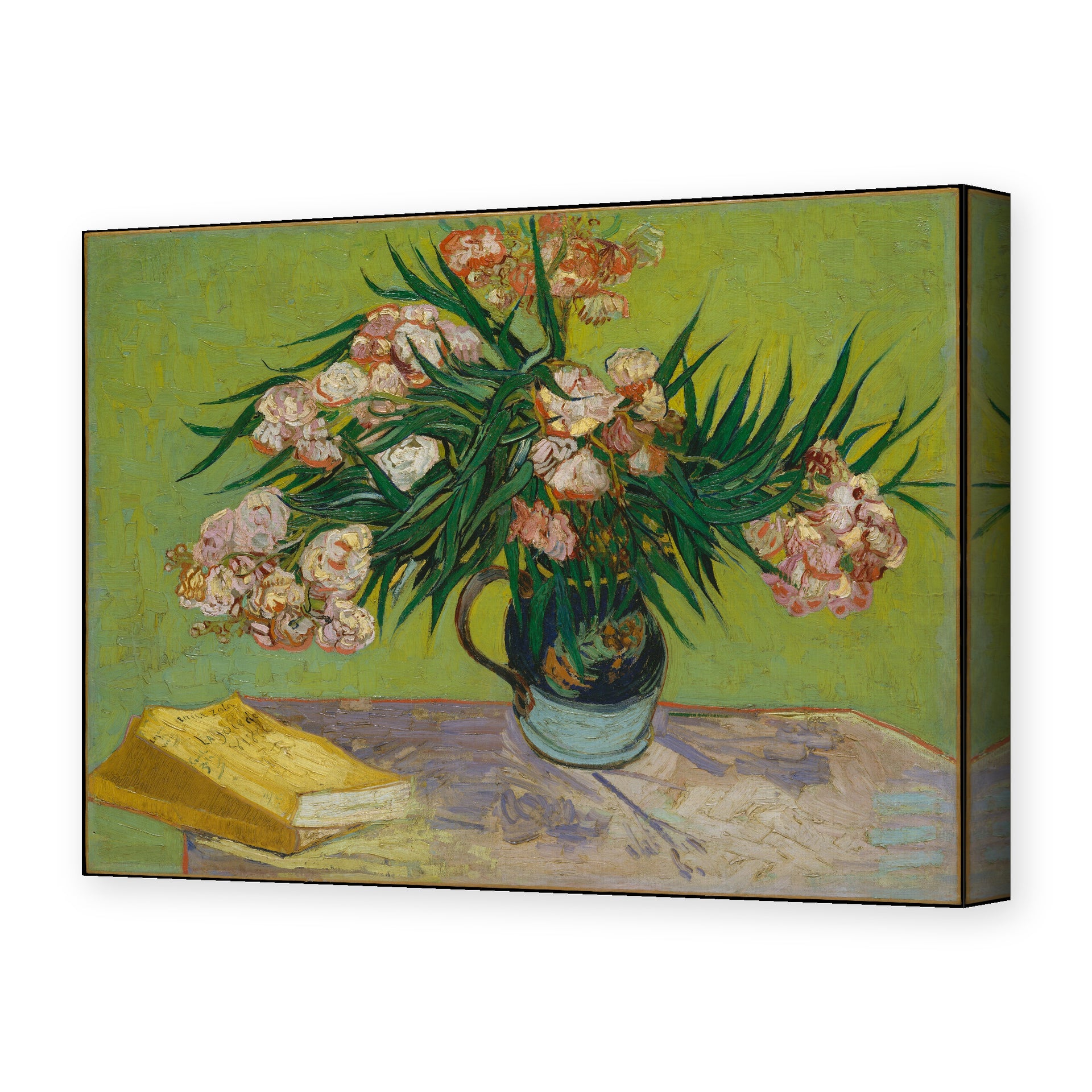 Vincent van Gogh's 'Still Life with Oleander' painting reproduced as a gallery-wrapped canvas print