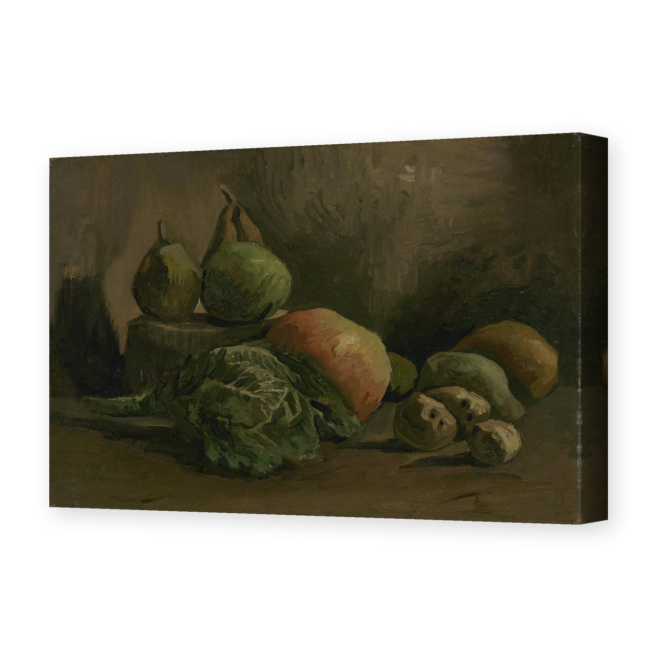 Vincent van Gogh's 'Still Life with Vegetables and Fruit' painting reproduced as a gallery-wrapped canvas print