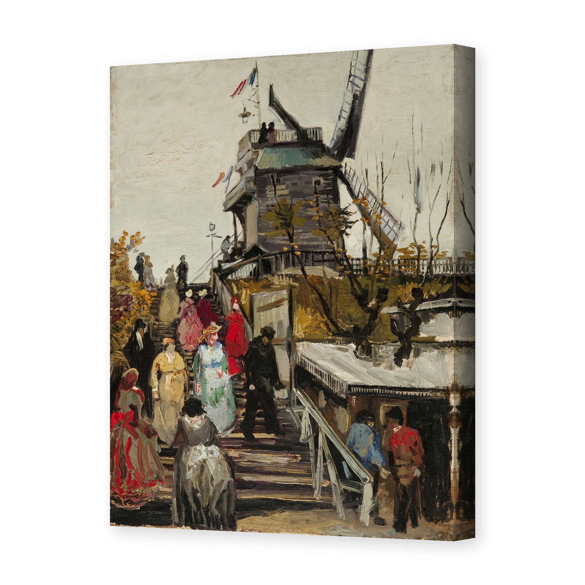 Vincent van Gogh's 'The Blute Fin Windmill' painting reproduced as a gallery-wrapped canvas print
