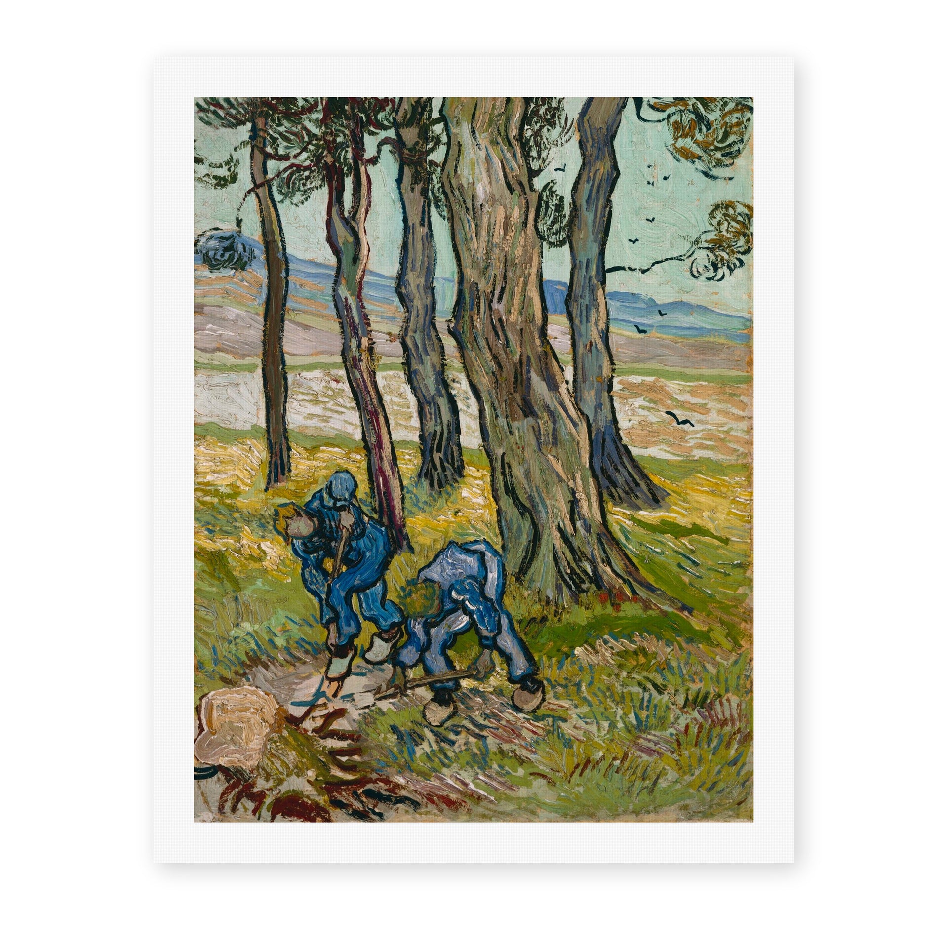 Vincent van Gogh's 'The Diggers' painting reproduced as a rolled canvas print