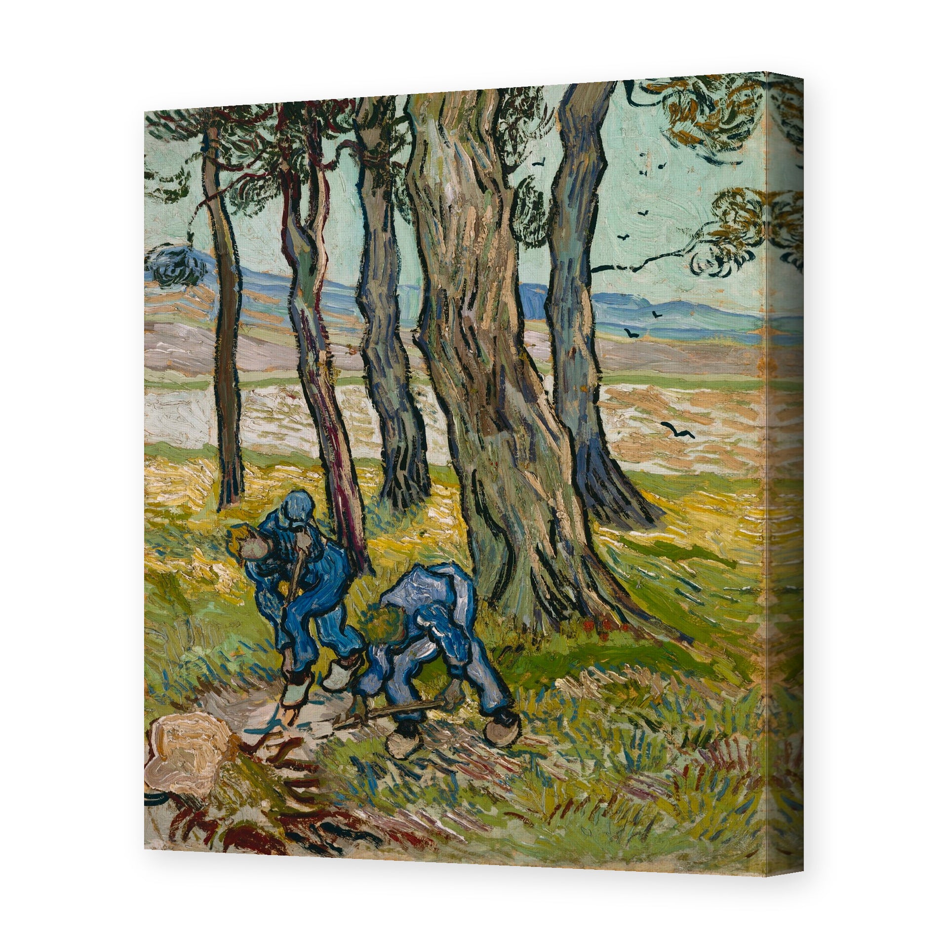 Vincent van Gogh's 'The Diggers' painting reproduced as a gallery-wrapped canvas print