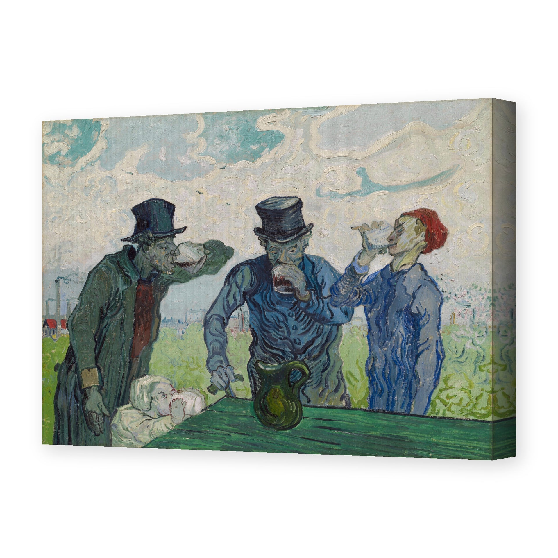 Vincent van Gogh's 'The Drinkers' painting reproduced as a gallery-wrapped canvas print