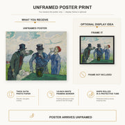 Vincent van Gogh - The Drinkers poster print size comparison and framing display infographic