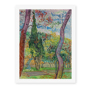 Vincent van Gogh's 'The Garden of Saint Paul Hospital' painting reproduced as a rolled canvas print