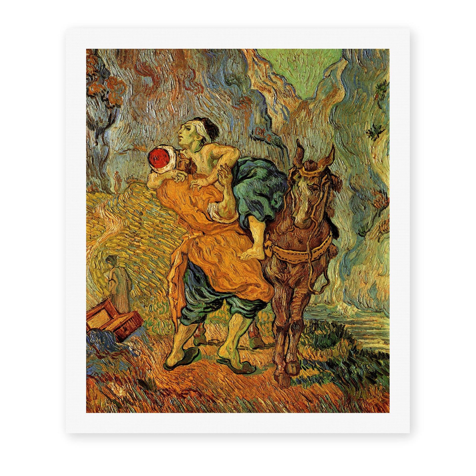 Vincent van Gogh's 'The Good Samaritan After Delacroix' painting reproduced as a rolled canvas print