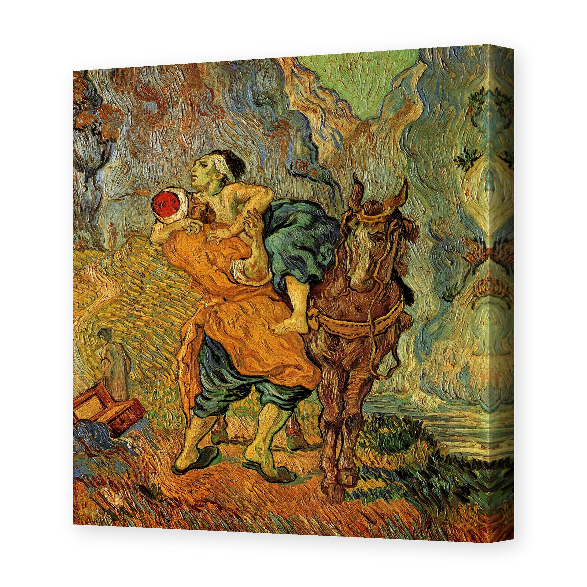 Vincent van Gogh's 'The Good Samaritan After Delacroix' painting reproduced as a gallery-wrapped canvas print