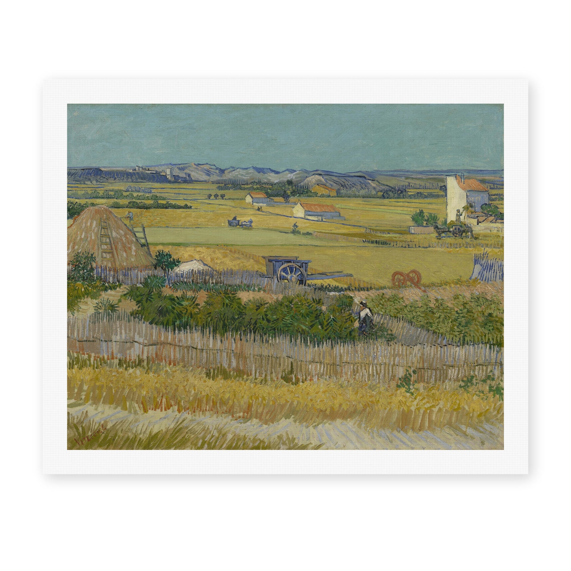 Vincent van Gogh's 'The Harvest' painting reproduced as a rolled canvas print