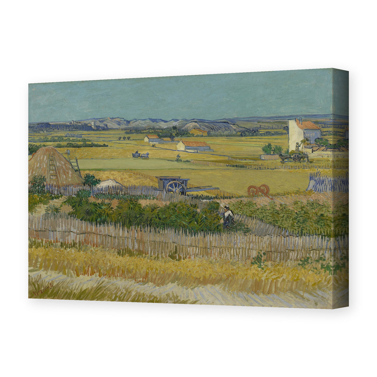 Vincent van Gogh's 'The Harvest' painting reproduced as a gallery-wrapped canvas print