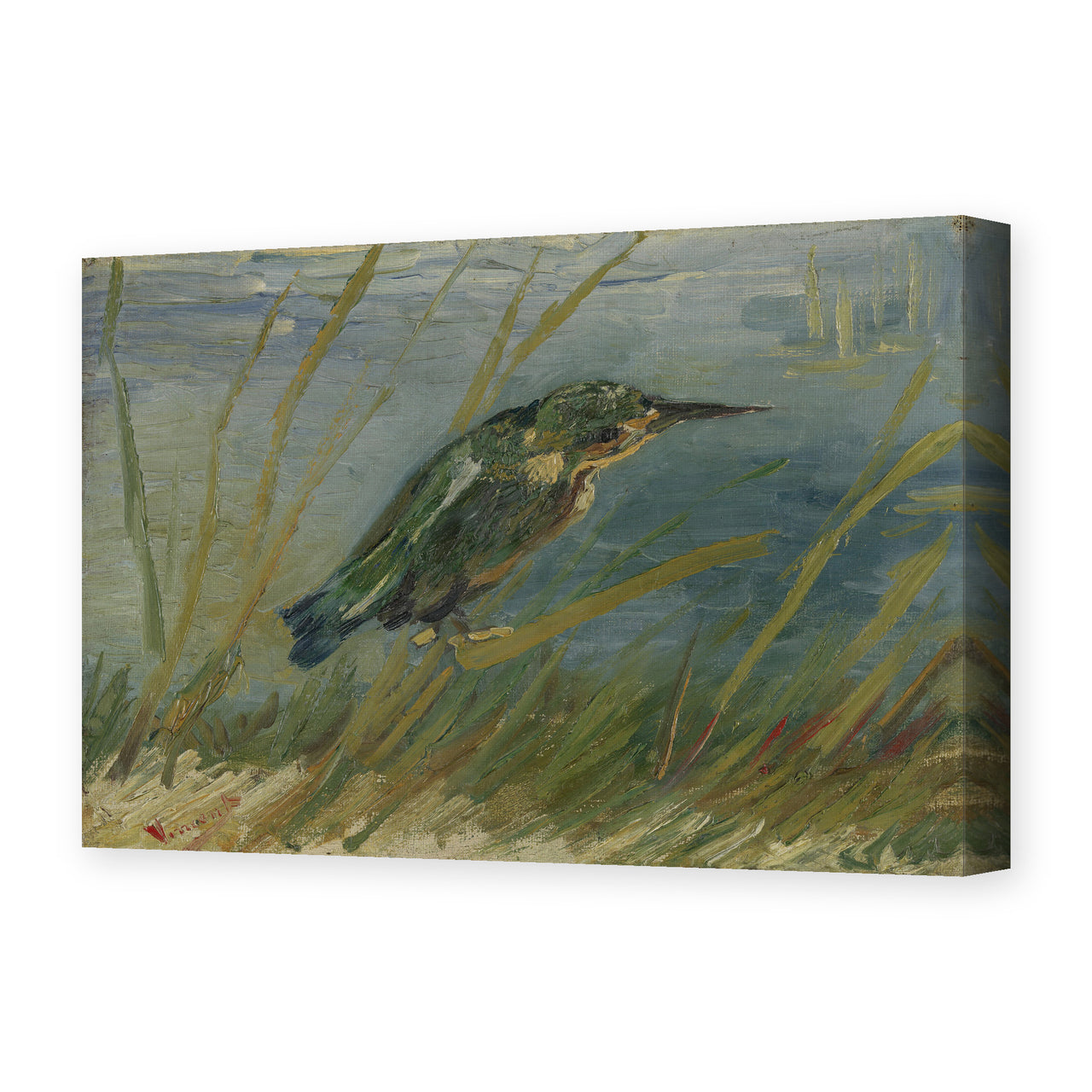 Vincent van Gogh's 'The Kingfisher' painting reproduced as a gallery-wrapped canvas print