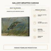 Vincent van Gogh - The Kingfisher gallery wrap canvas construction and hanging details infographic
