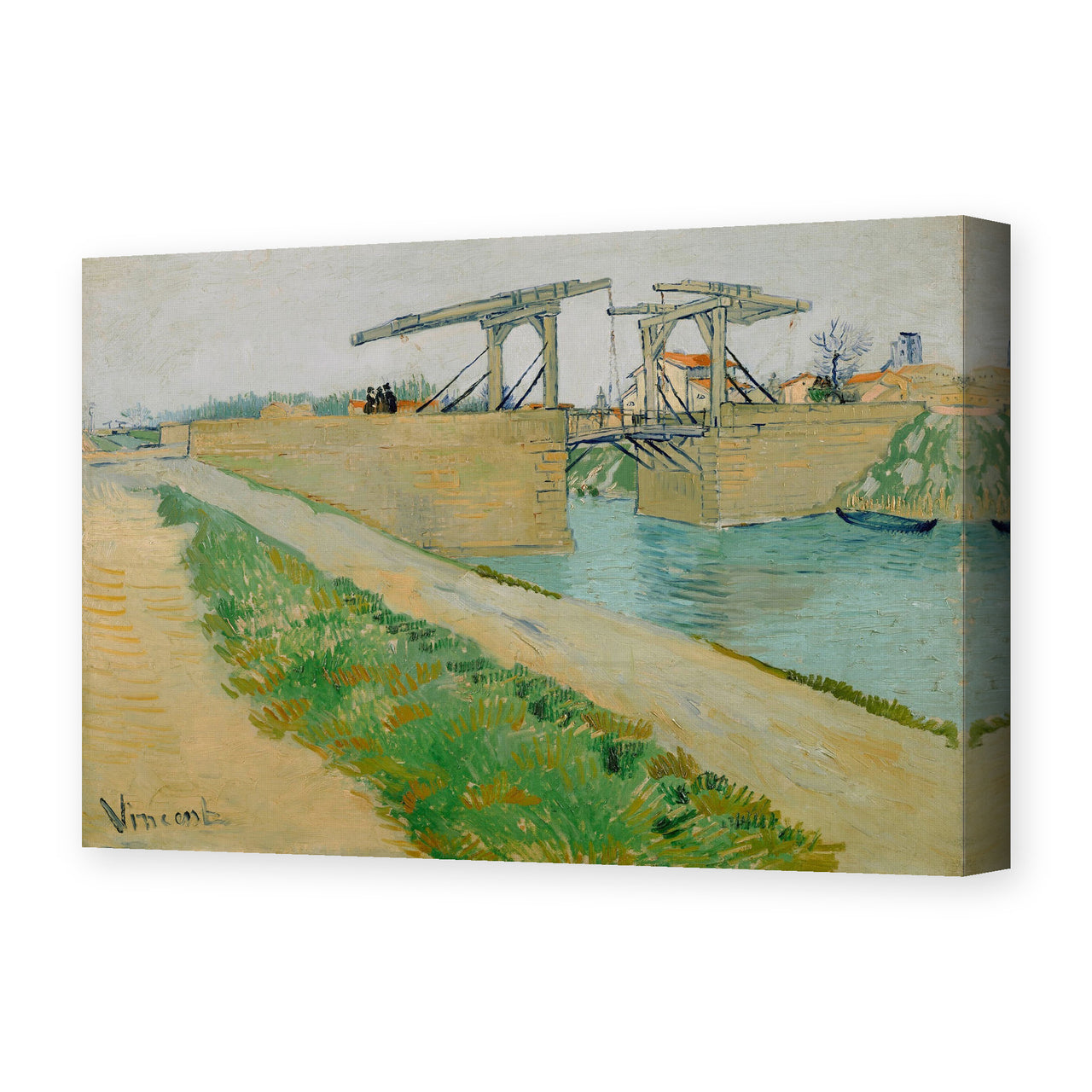Vincent van Gogh's 'The Langlois Bridge' painting reproduced as a gallery-wrapped canvas print