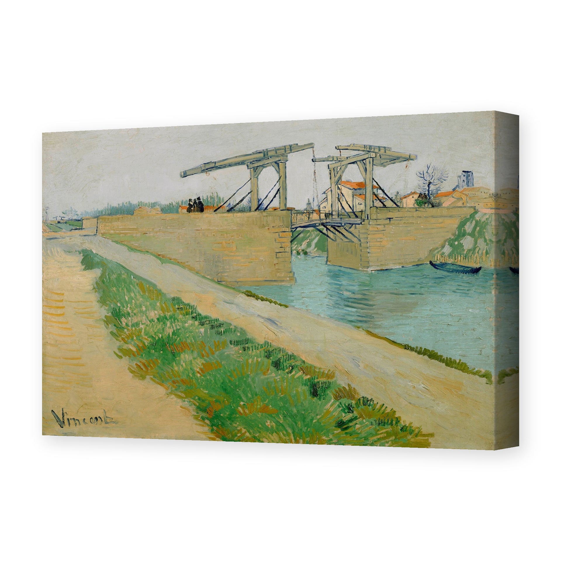 Vincent van Gogh's 'The Langlois Bridge' painting reproduced as a gallery-wrapped canvas print