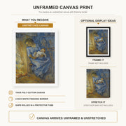 Vincent van Gogh - The Man is at Sea (after Demont-Breton) canvas print size comparison and framing display infographic