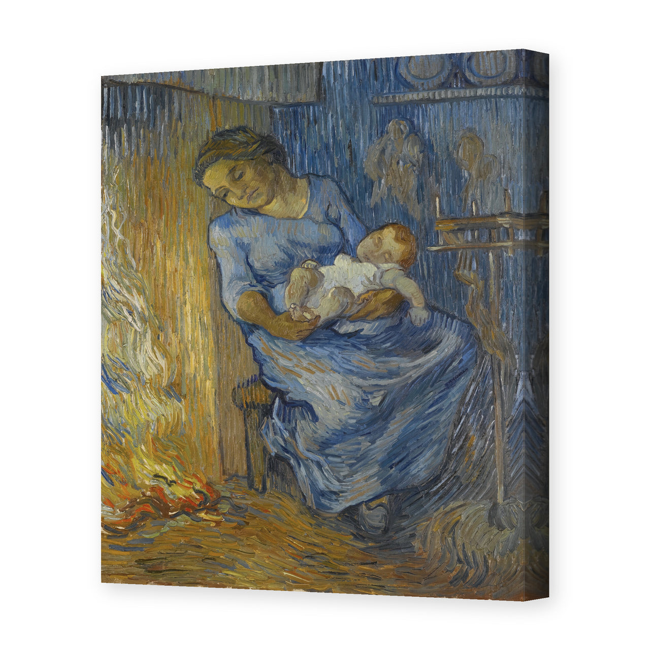 Vincent van Gogh's 'The Man is at Sea (after Demont-Breton)' painting reproduced as a gallery-wrapped canvas print