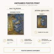 Vincent van Gogh - The Man is at Sea (after Demont-Breton) poster print size comparison and framing display infographic