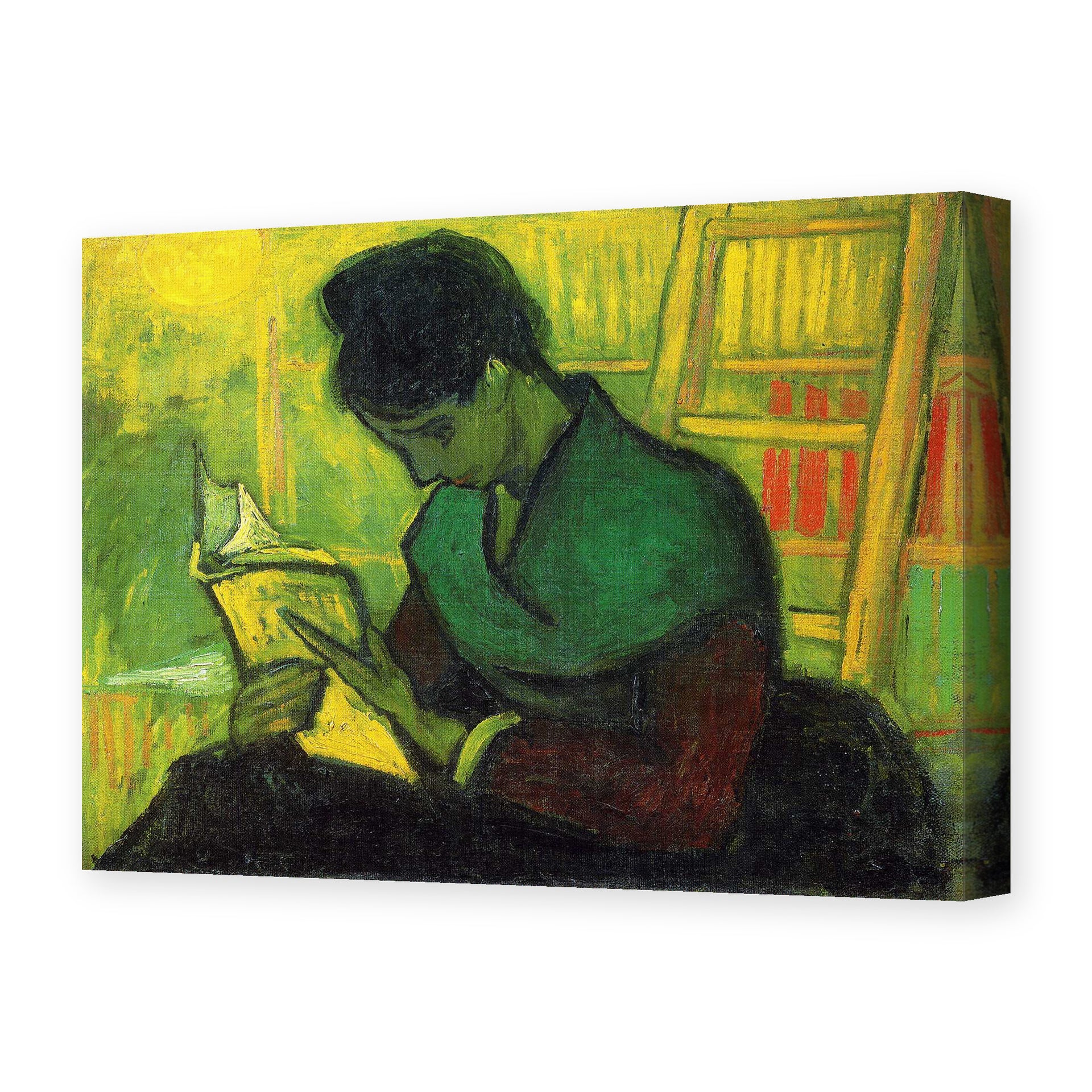 Vincent van Gogh's 'The Novel Reader' painting reproduced as a gallery-wrapped canvas print