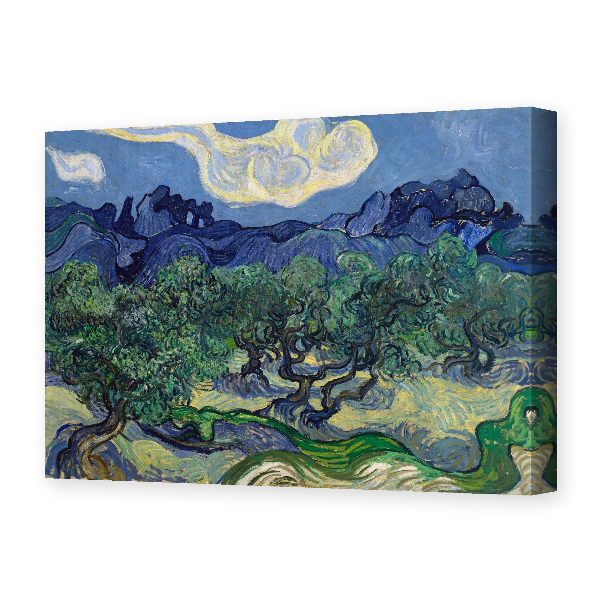 Vincent van Gogh's 'The Olive Trees' painting reproduced as a gallery-wrapped canvas print