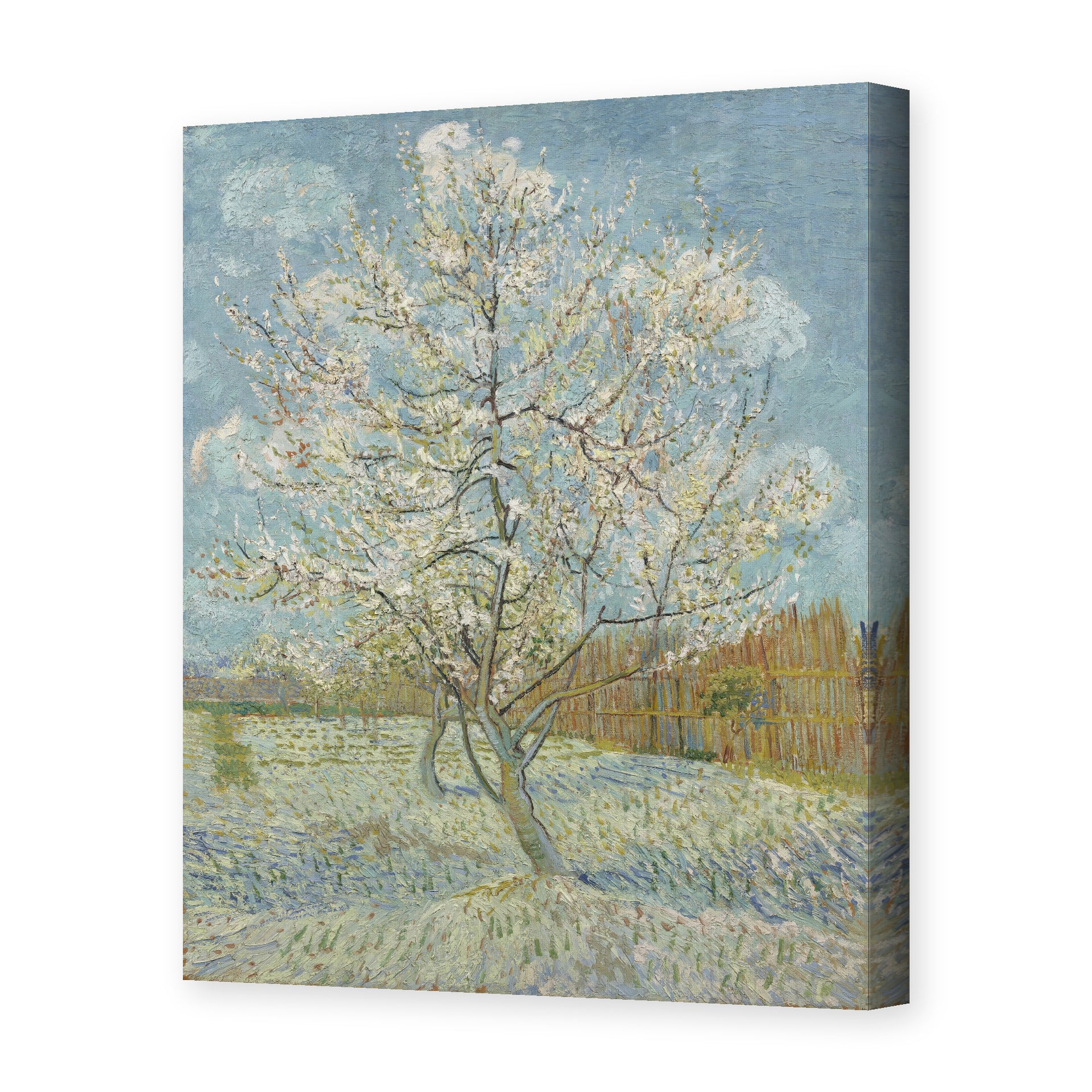 Vincent van Gogh's 'The Pink Peach Tree' painting reproduced as a gallery-wrapped canvas print
