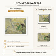 Vincent van Gogh - The Raising of Lazarus canvas print size comparison and framing display infographic