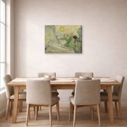 Gallery-wrapped canvas print of Vincent van Gogh's The Raising of Lazarus displayed on a wall in a dining room