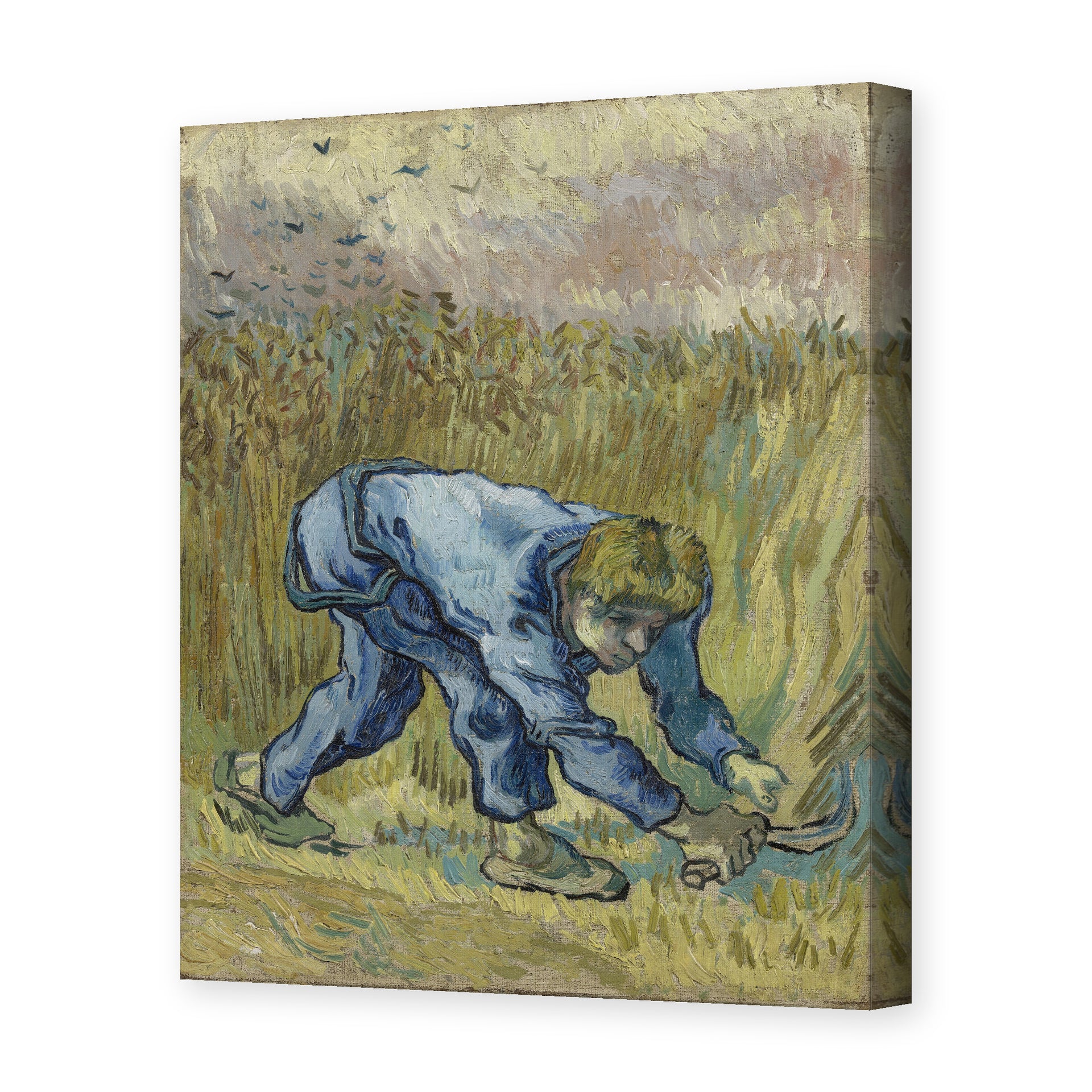 Vincent van Gogh's 'The Reaper' painting reproduced as a gallery-wrapped canvas print
