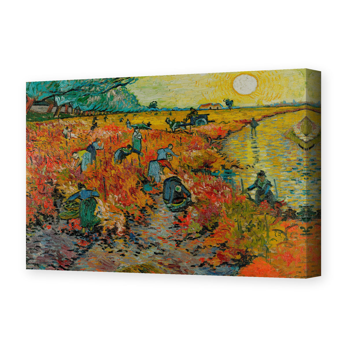 Vincent van Gogh's 'The Red Vineyards at Arles' painting reproduced as a gallery-wrapped canvas print