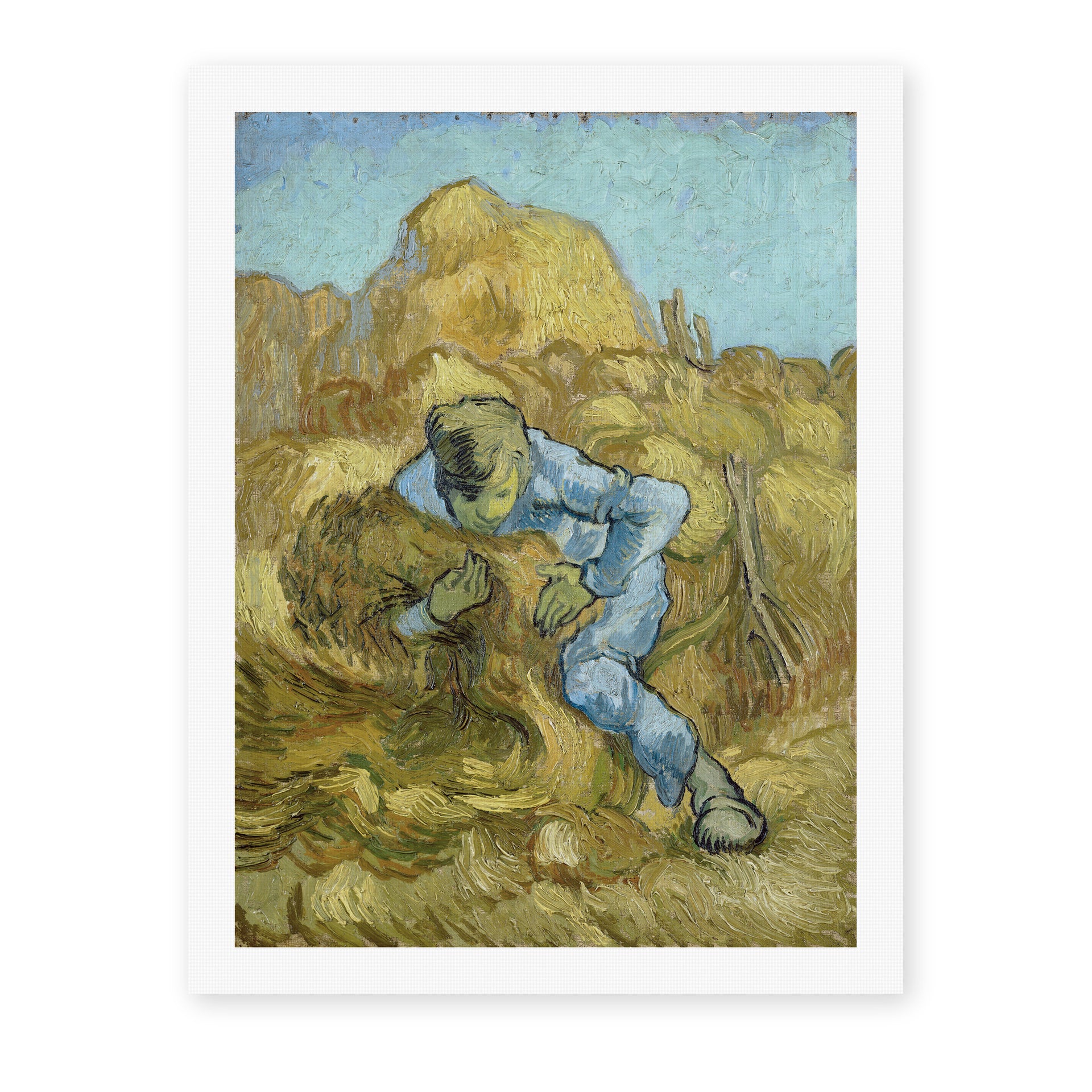 Vincent van Gogh's 'The Sheaf Binder' painting reproduced as a rolled canvas print