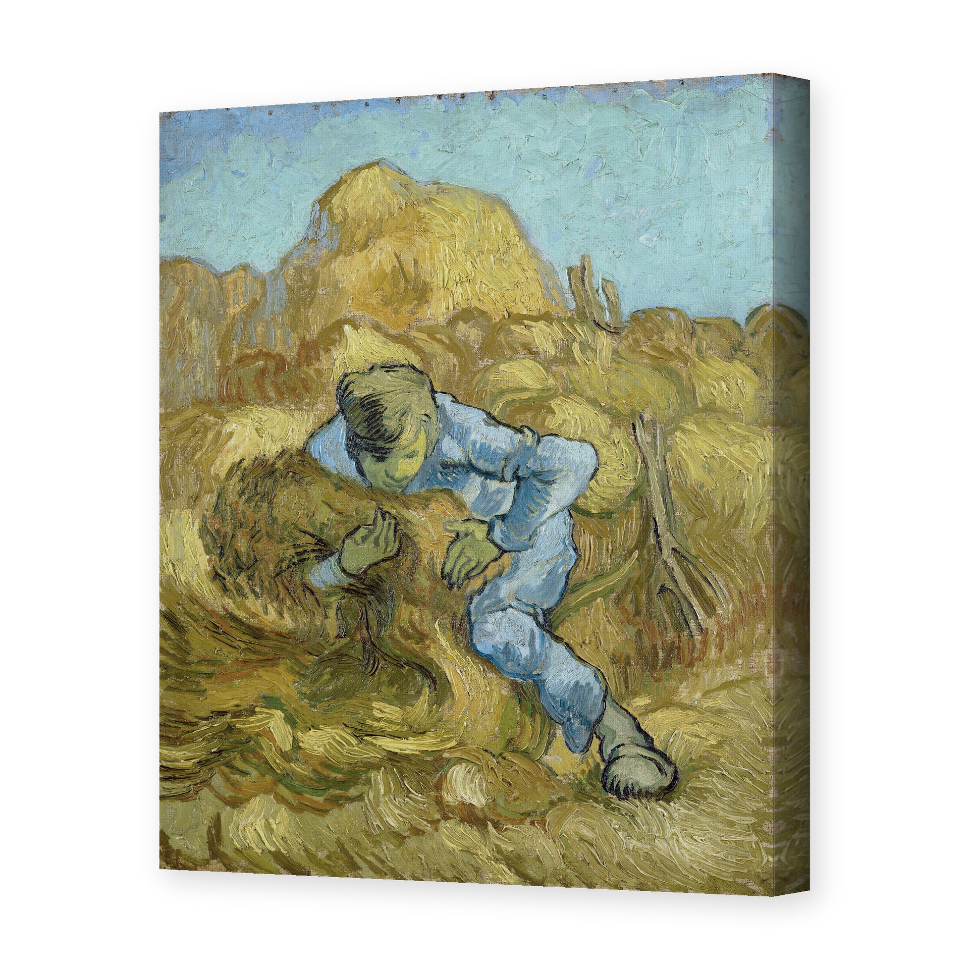 Vincent van Gogh's 'The Sheaf Binder' painting reproduced as a gallery-wrapped canvas print