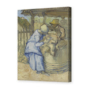 Vincent van Gogh's 'The Sheep Shearers' painting reproduced as a gallery-wrapped canvas print