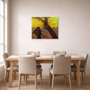 Gallery-wrapped canvas print of Vincent van Gogh's The Sower displayed on a wall in a dining room