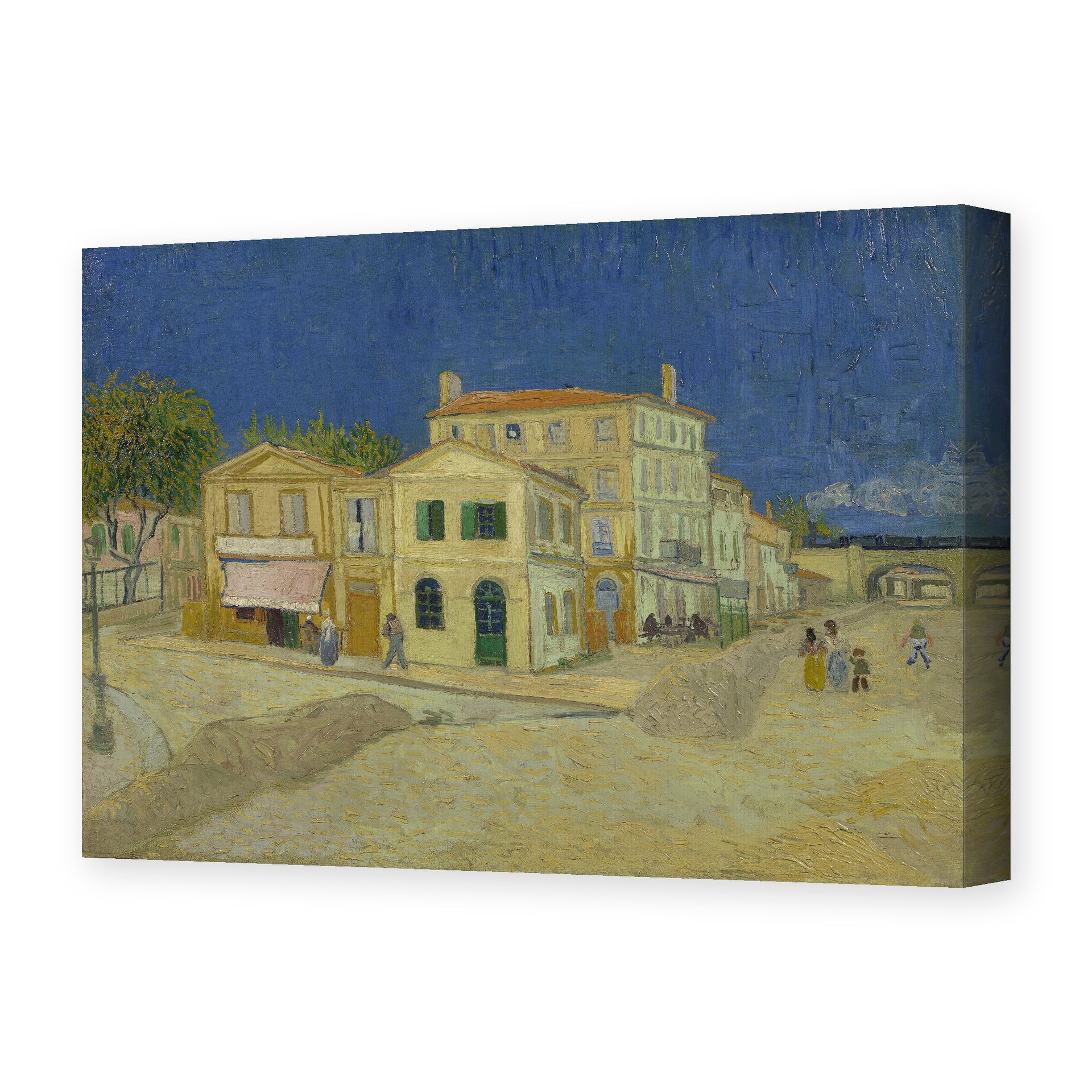 Vincent van Gogh's 'The Yellow House (the Street)' painting reproduced as a gallery-wrapped canvas print