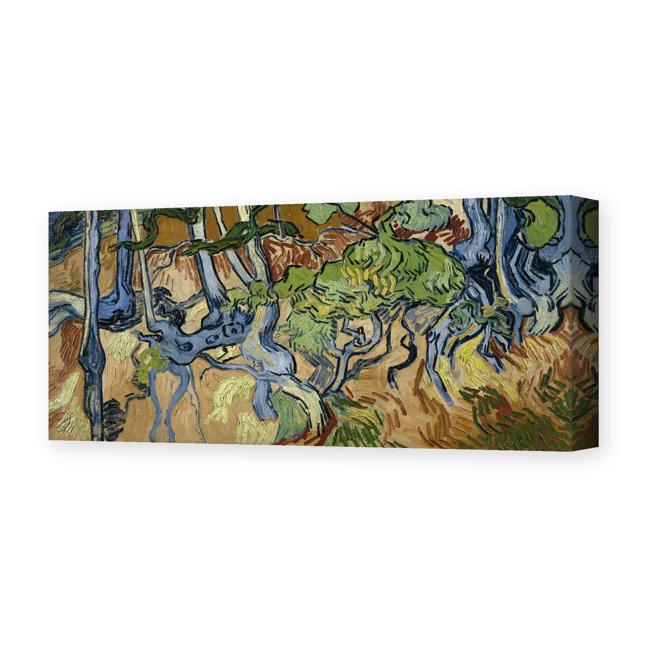 Vincent van Gogh's 'Tree Roots and Trunks' painting reproduced as a gallery-wrapped canvas print