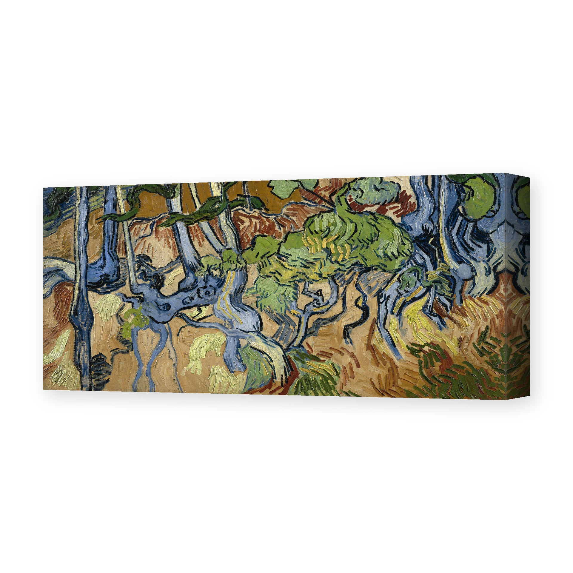 Vincent van Gogh's 'Tree Roots and Trunks' painting reproduced as a gallery-wrapped canvas print