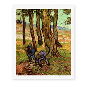 Vincent van Gogh's 'Two Diggers Among Trees' painting reproduced as a rolled canvas print