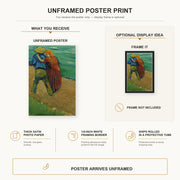 Vincent van Gogh - Two Lovers poster print size comparison and framing display infographic