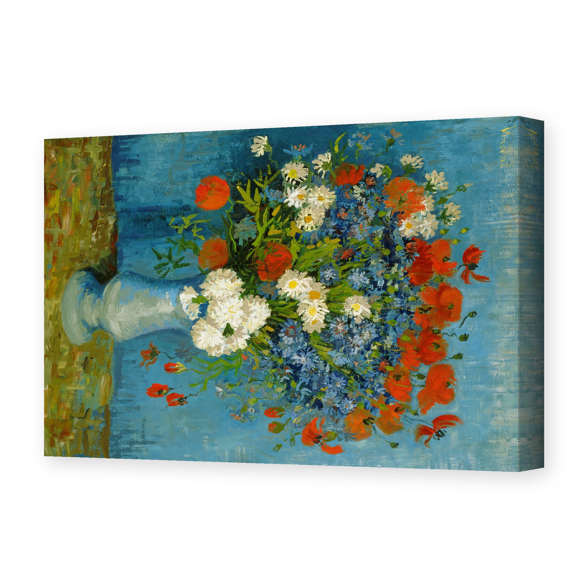 Vincent van Gogh's 'Vase with Cornflowers and Poppies' painting reproduced as a gallery-wrapped canvas print
