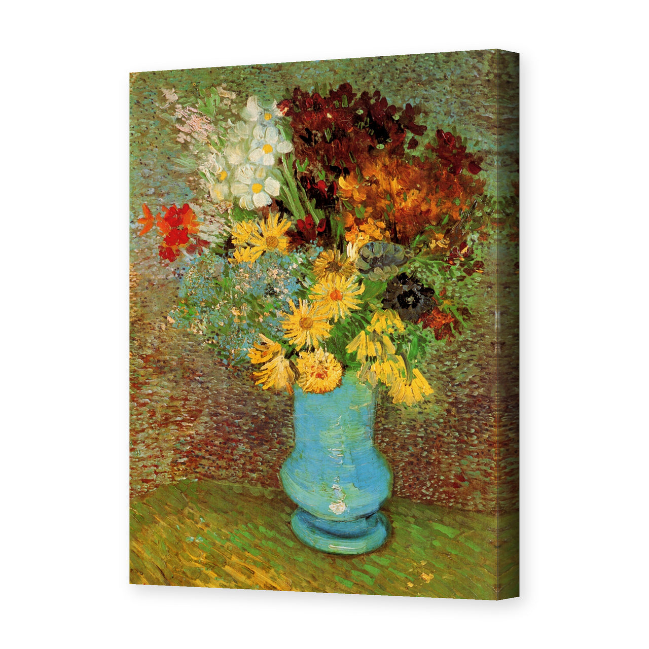 Vincent van Gogh's 'Vase with Daisies and Anemones' painting reproduced as a gallery-wrapped canvas print
