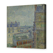 Vincent van Gogh's 'View from Theo's Apartment' painting reproduced as a gallery-wrapped canvas print