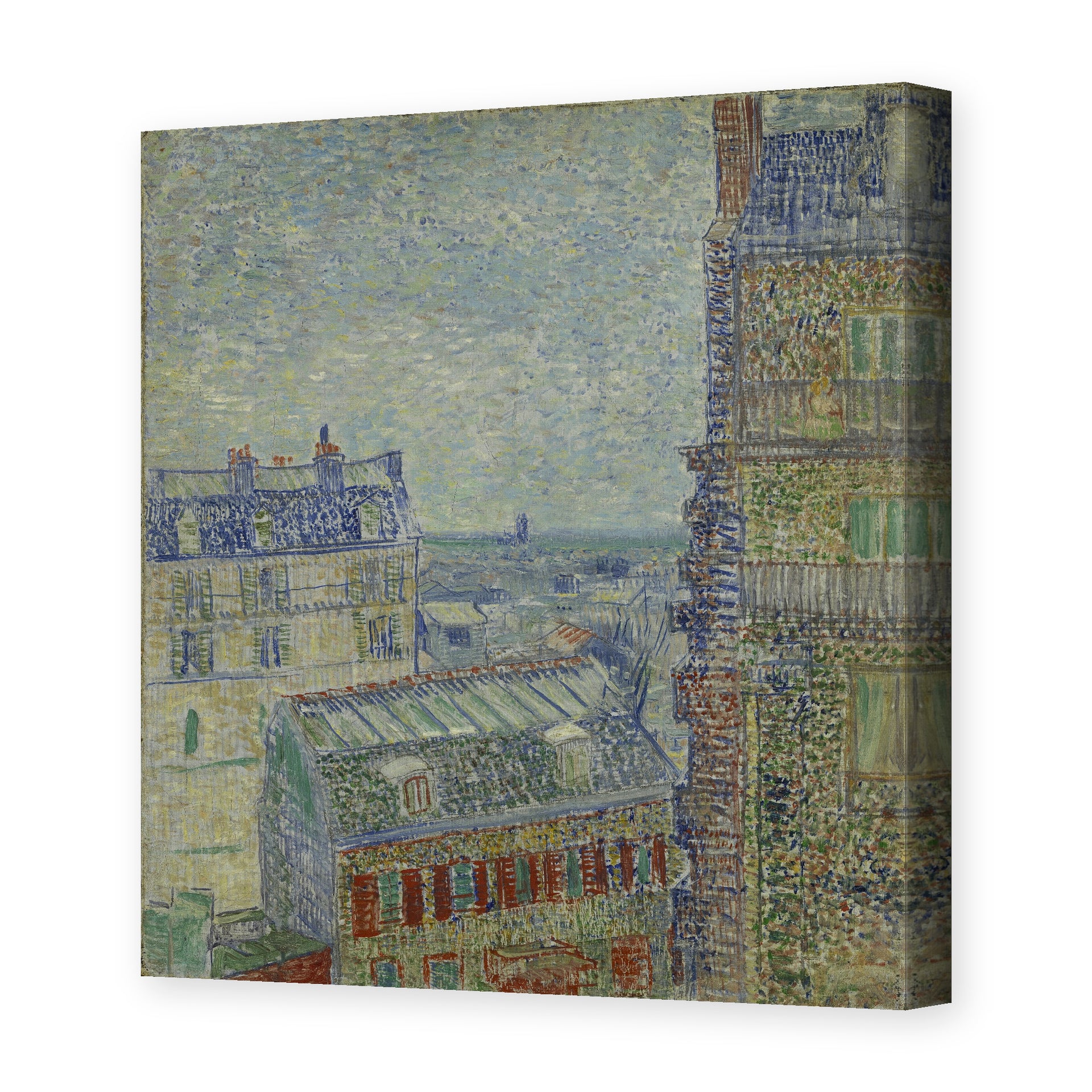 Vincent van Gogh's 'View from Theo's Apartment' painting reproduced as a gallery-wrapped canvas print