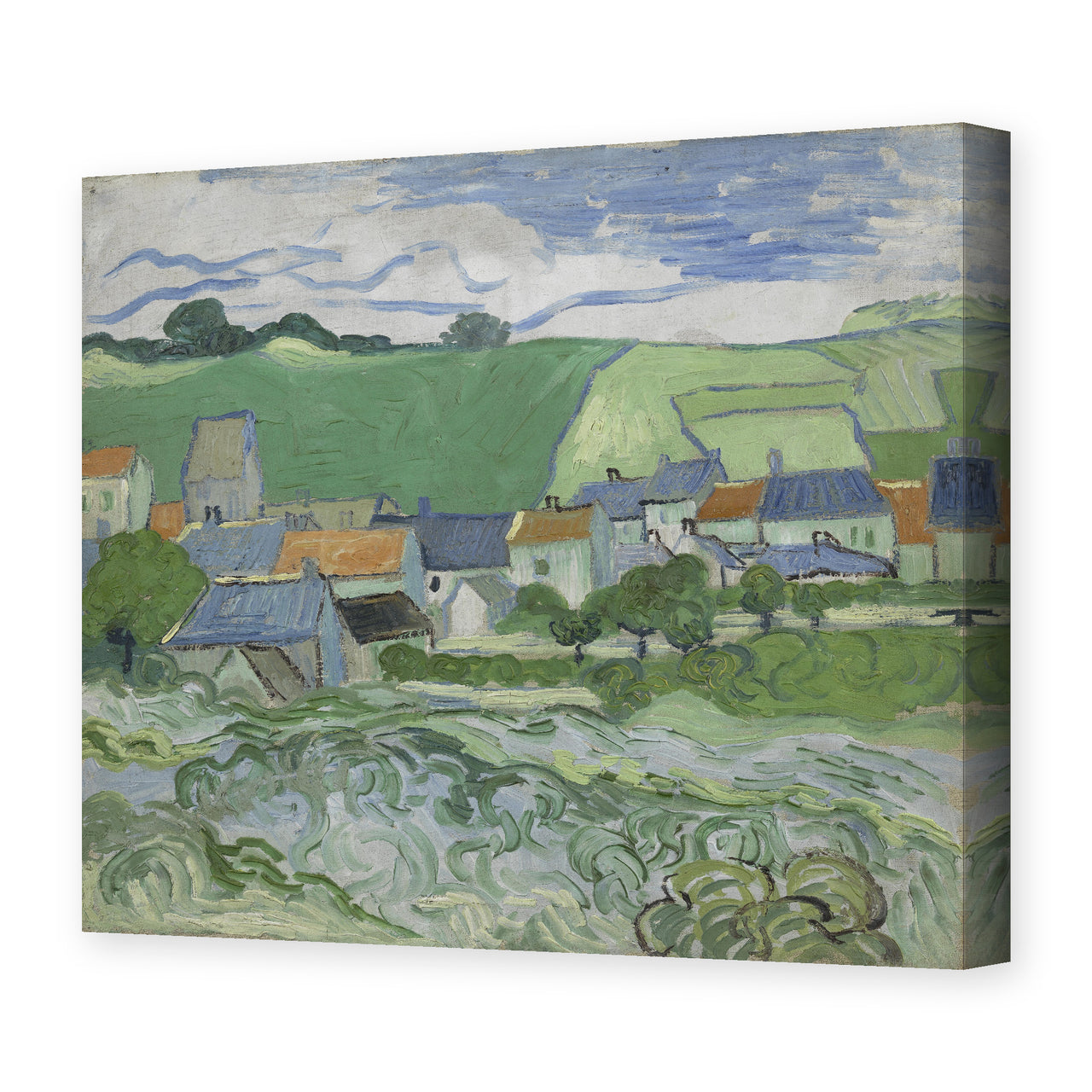Vincent van Gogh's 'View of Auvers' painting reproduced as a gallery-wrapped canvas print