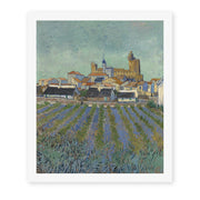 Vincent van Gogh's 'View of Saintes Maries De La Mer' painting reproduced as a rolled canvas print