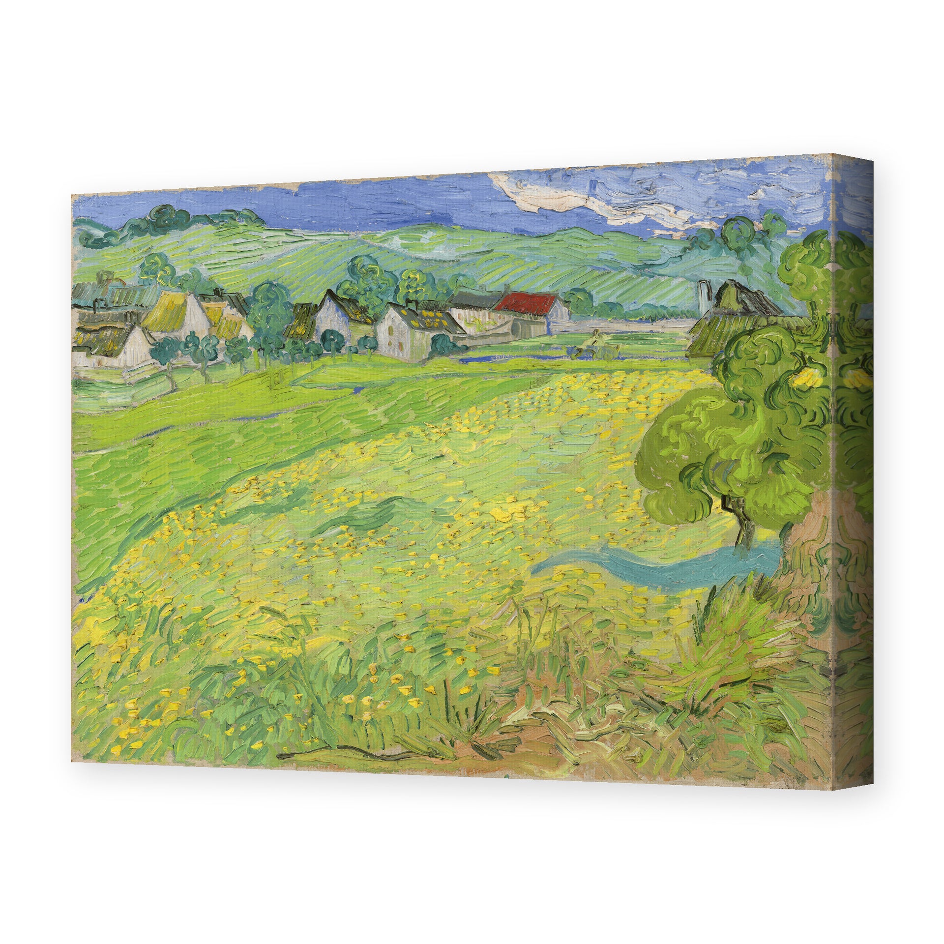 Vincent van Gogh's 'View of Vessenots Near Auvers' painting reproduced as a gallery-wrapped canvas print