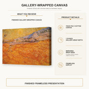 Vincent van Gogh - Wheat Fields with Reaper at Sunrise gallery wrap canvas construction and hanging details infographic